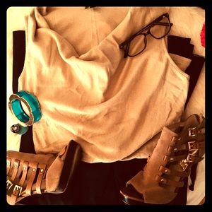 Maternity Michael Stars Gold Draped Neckline!